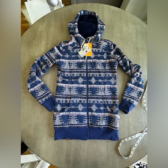 Roxy SNOW Junior's Frost Printed Fleece Jacket -XS - Picture 3 of 6